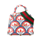 グッチ × adidas アディダス ホースビット 1955 ハンドバッグ ショルダーバッグ 2WAY 677212 ホワイト レッド ブルー レザー レディース GUCCI 【中古】